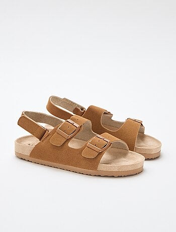 Sandales plates en suédine ajustables