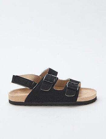 Sandales plates en suédine ajustables