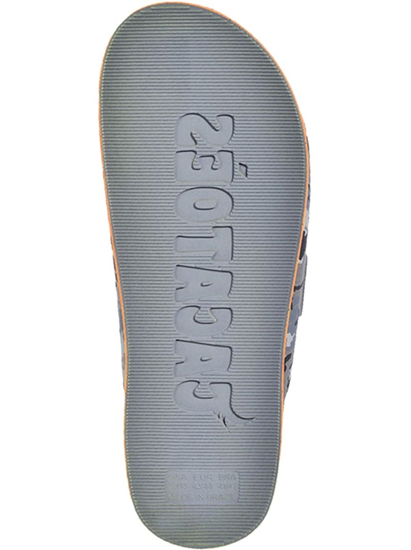 Sandales plates Enfant Carbone/Orange fluo - Kiabi