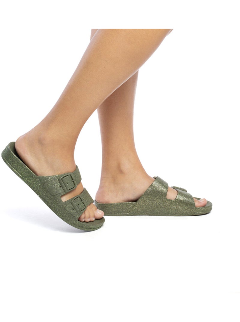 Sandales plates Enfant Kaki foncé - Kiabi