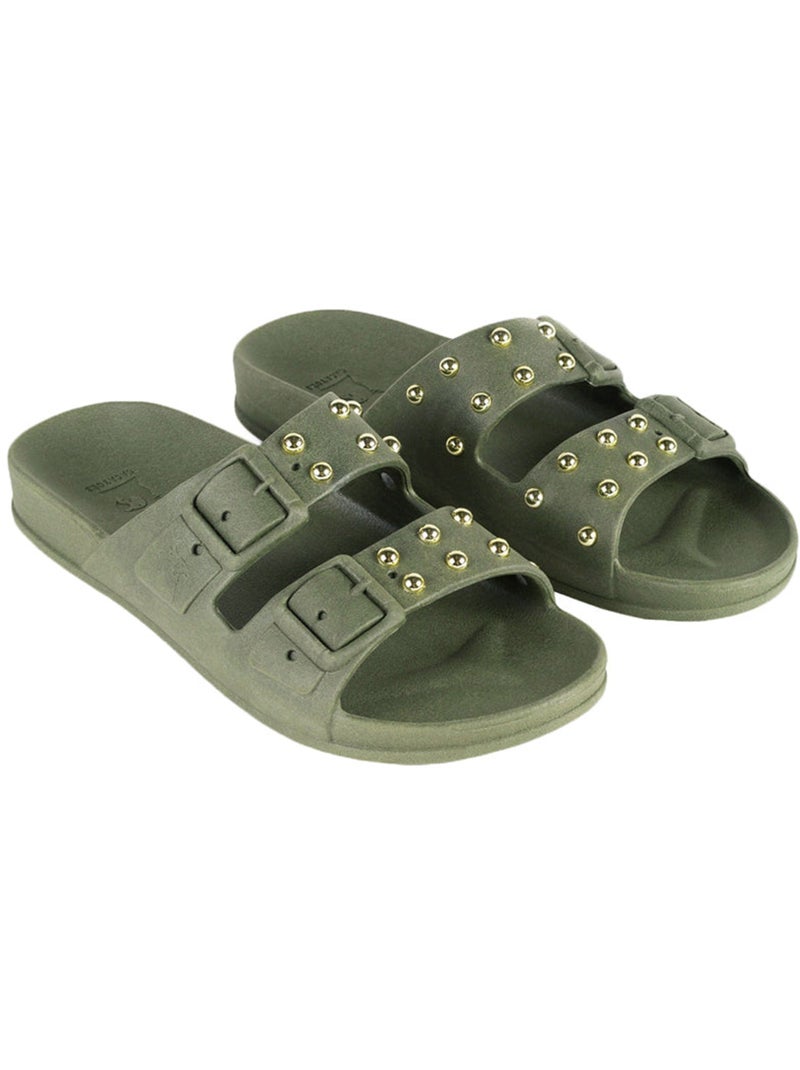 Sandales plates Enfant Kaki foncé - Kiabi
