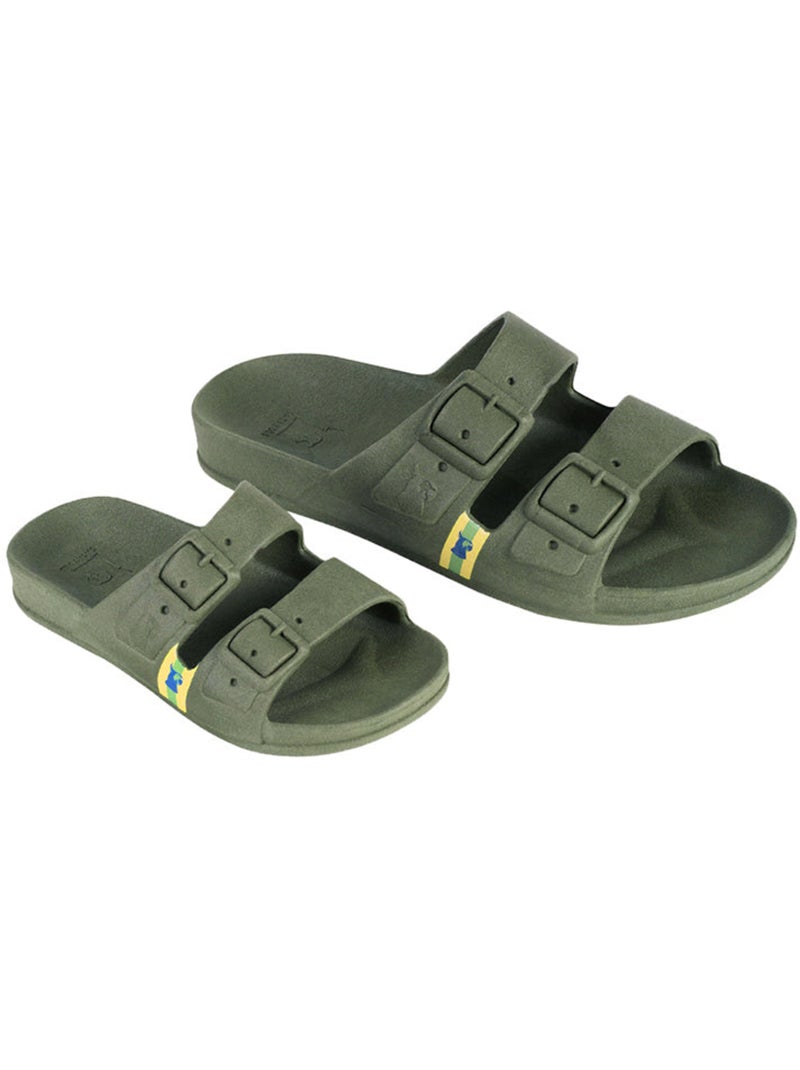 Sandales plates Enfant Kaki foncé - Kiabi