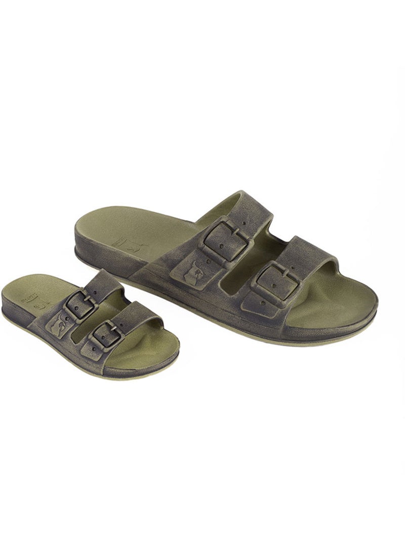 Sandales plates Enfant Kaki foncé - Kiabi