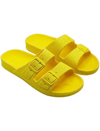 Sandales plates enfant neon