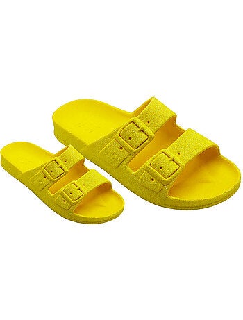 Sandales plates enfant neon