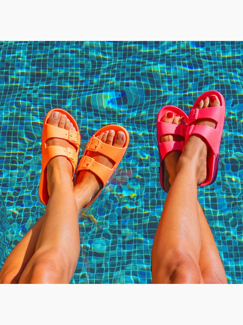 Sandales plates Enfant Orange fluo - Kiabi