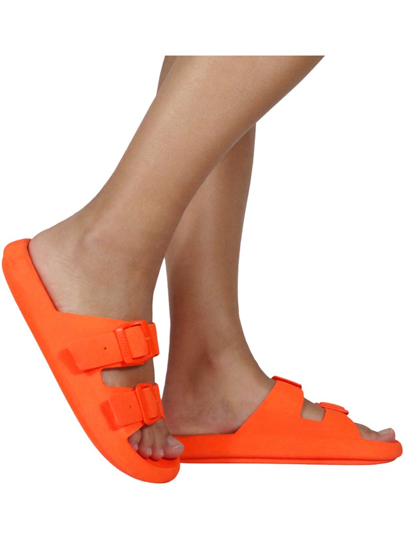 Sandales plates Enfant Orange fluo - Kiabi