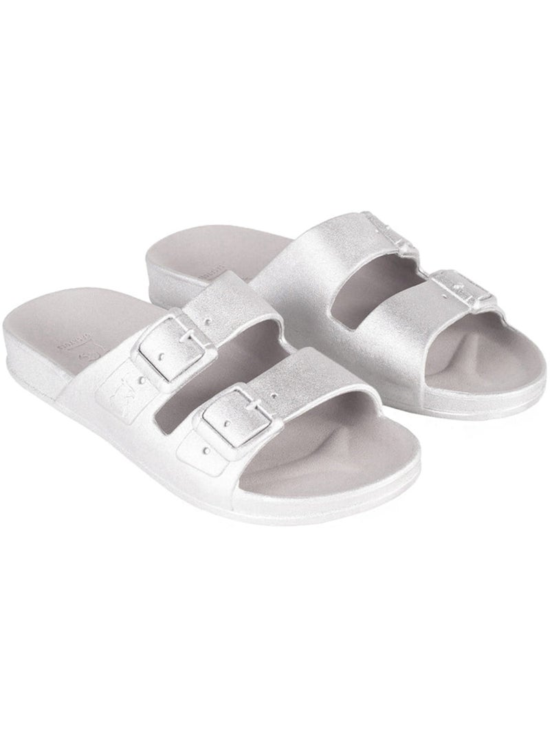 Sandales plates Femme Argent - Kiabi