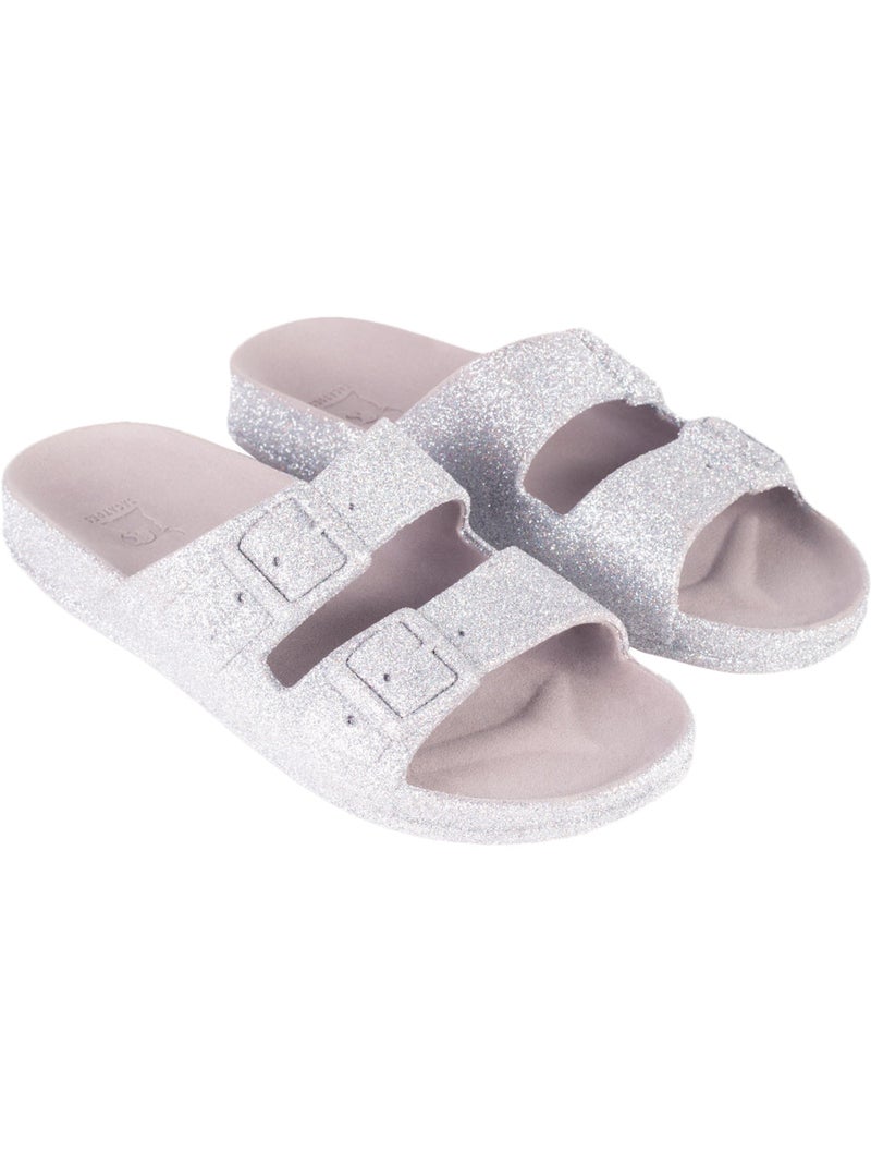 Sandales plates Femme Argent - Kiabi