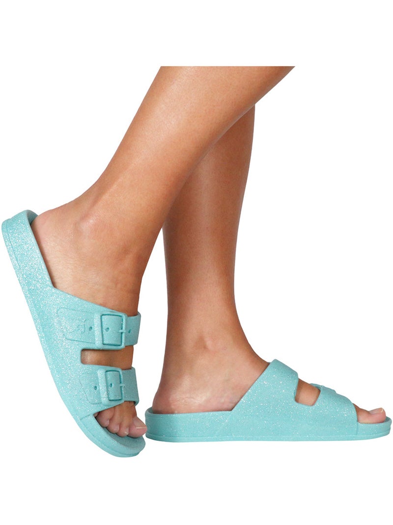 Sandales plates Femme Bleu ciel - Kiabi