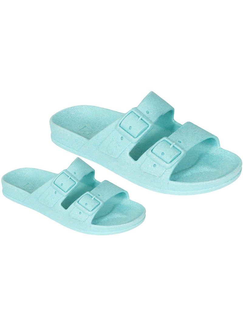 Sandales plates Femme Bleu ciel - Kiabi