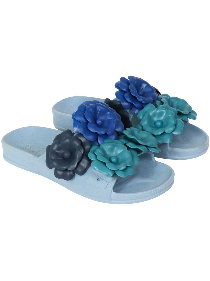Sandales plates Femme Bleu Multicolore - Kiabi