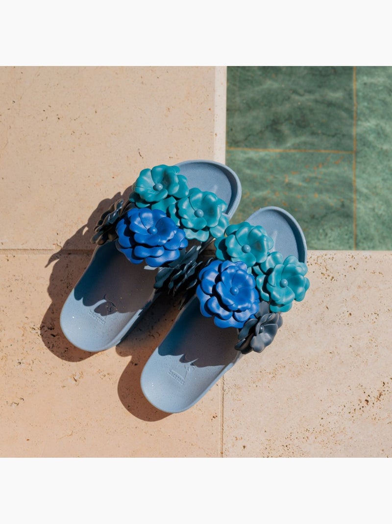 Sandales plates Femme Bleu Multicolore - Kiabi