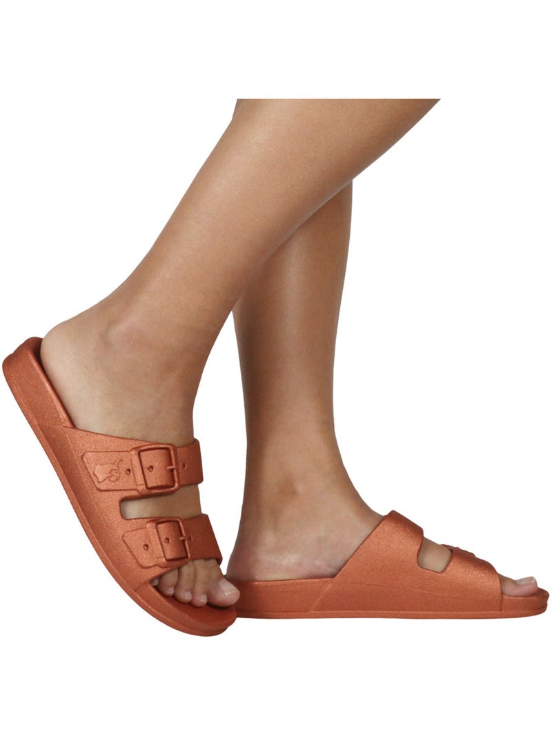 Sandales plates Femme Brique - Kiabi