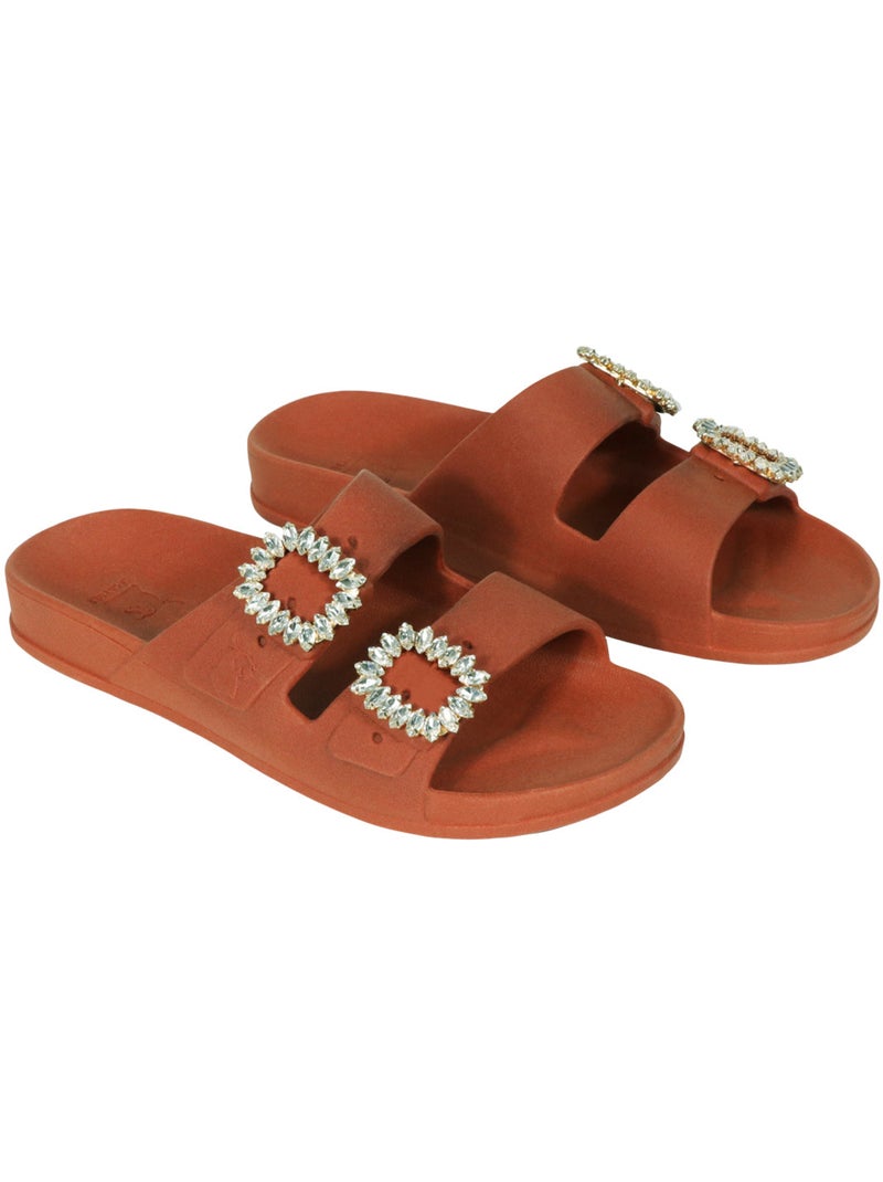 Sandales plates Femme Brique - Kiabi