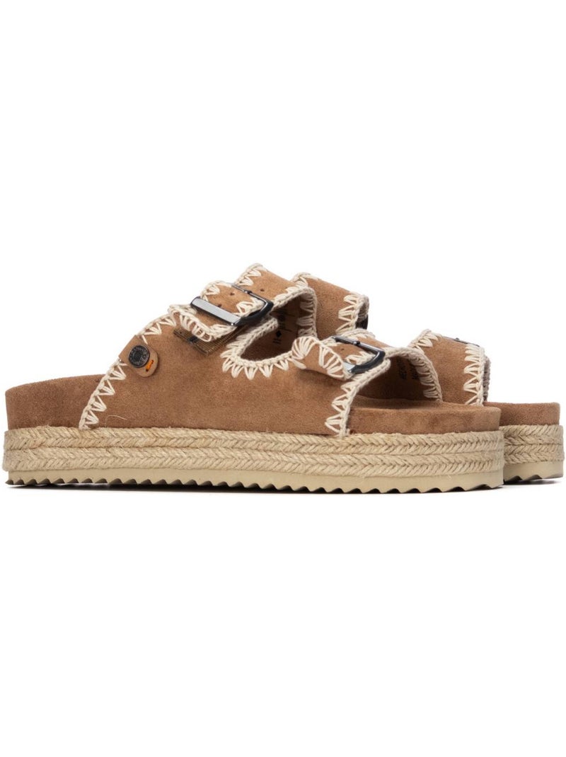 Sandales plates femme Camel - Kiabi