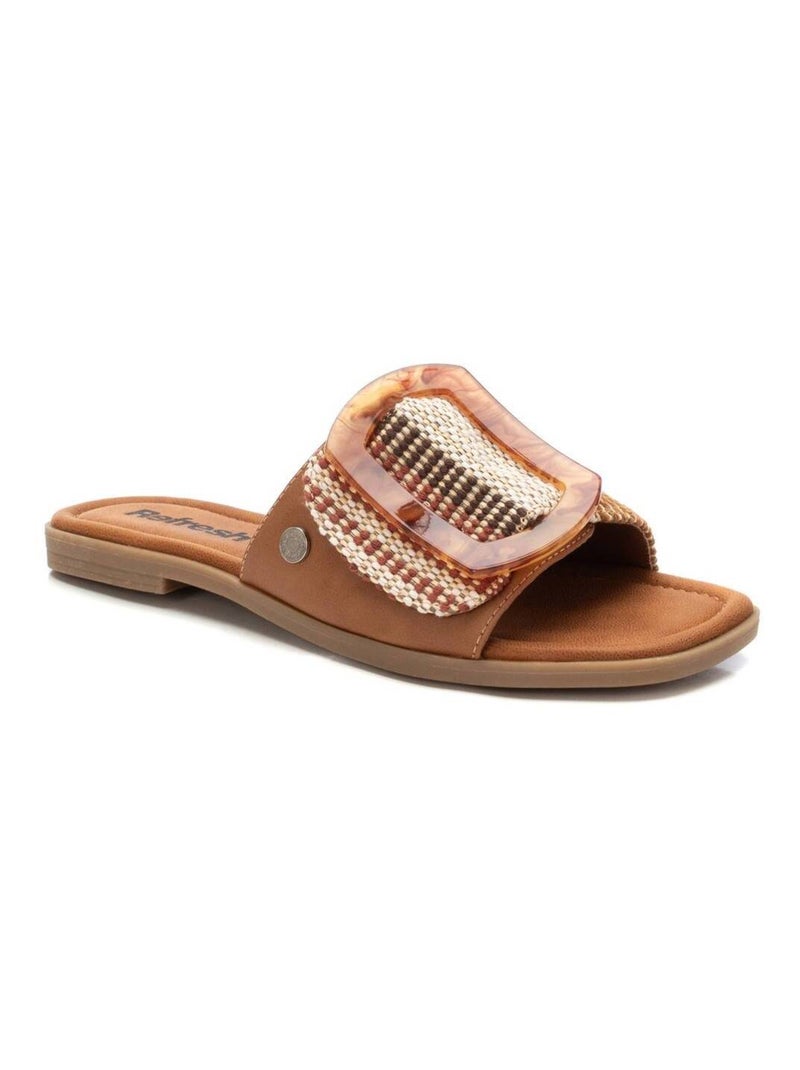 Sandales plates femme Camel - Kiabi
