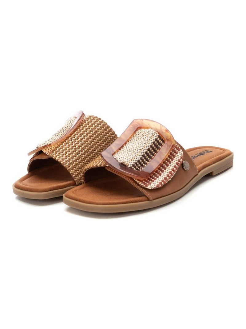 Sandales plates femme Camel - Kiabi