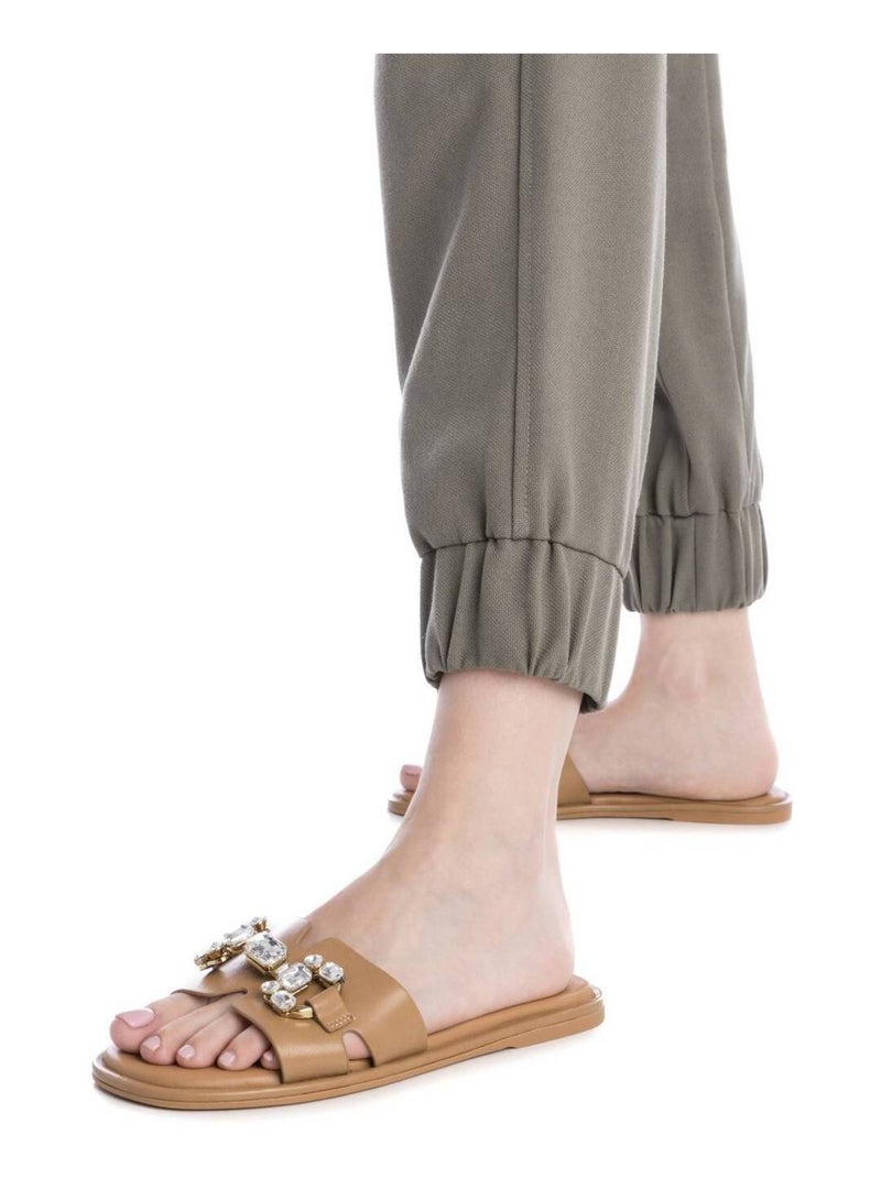 Sandales plates femme Camel - Kiabi