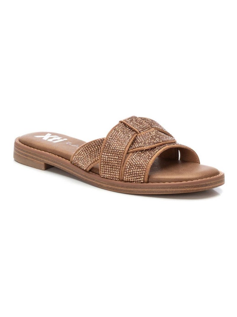 Sandales plates femme Camel - Kiabi