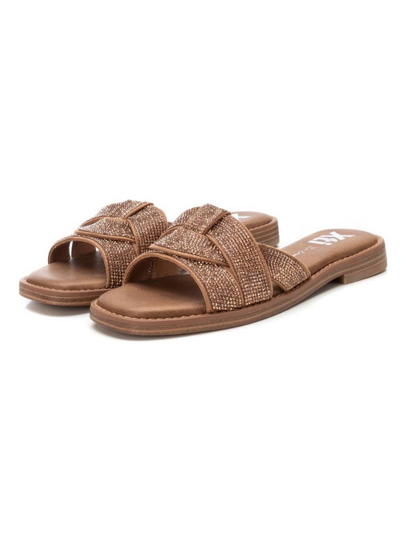 Sandales plates femme Camel - Kiabi