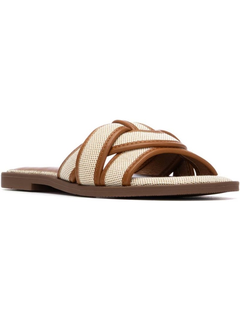 Sandales plates femme Camel - Kiabi