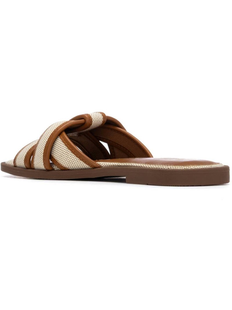 Sandales plates femme Camel - Kiabi