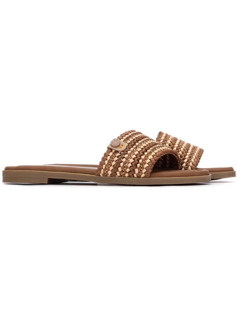 Sandales plates femme Camel - Kiabi