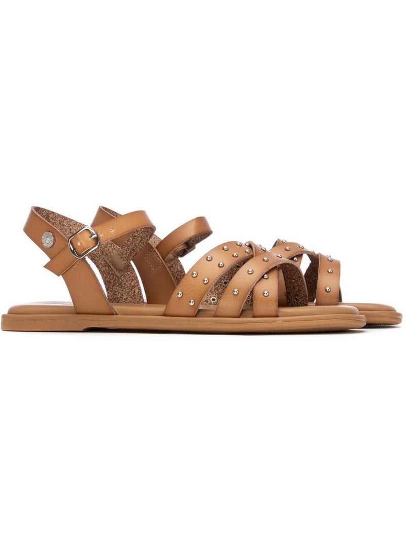 Sandales plates femme Camel - Kiabi