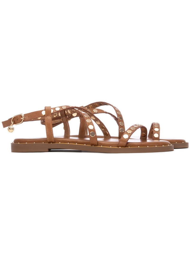 Sandales plates femme Camel - Kiabi