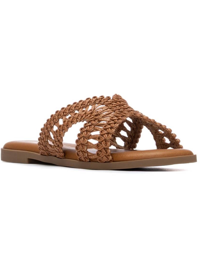 Sandales plates femme Camel - Kiabi