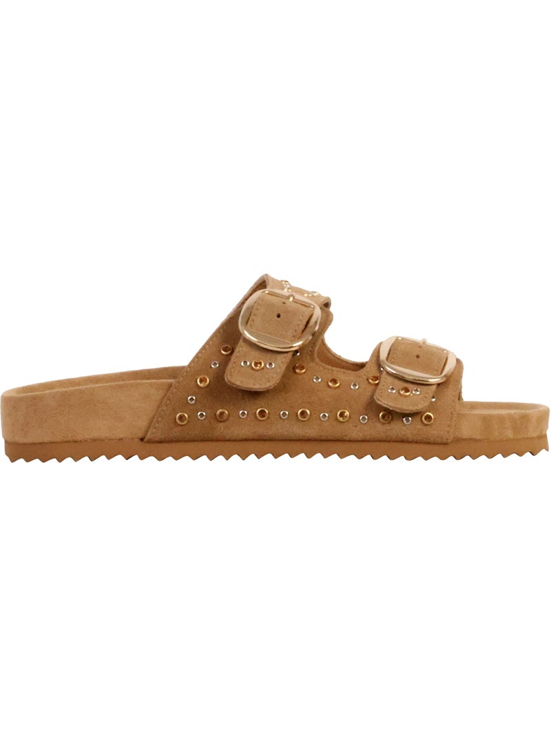 Sandales plates femme Camel - Kiabi