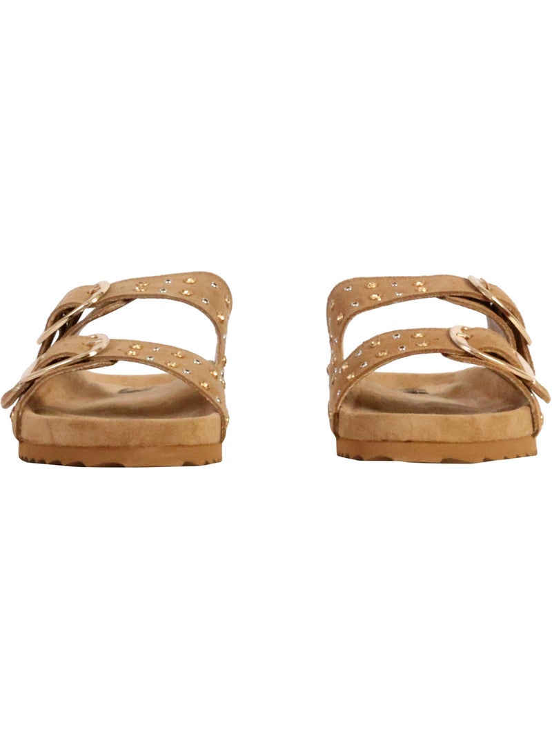 Sandales plates femme Camel - Kiabi