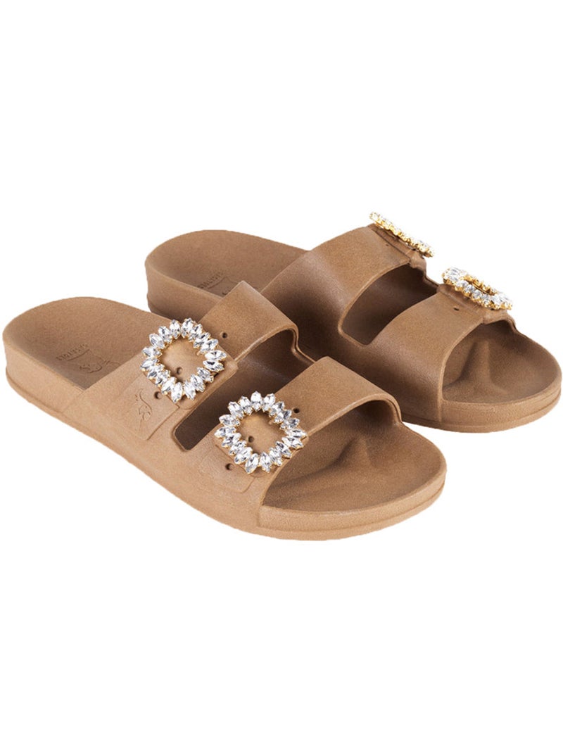 Sandales plates Femme Camel - Kiabi