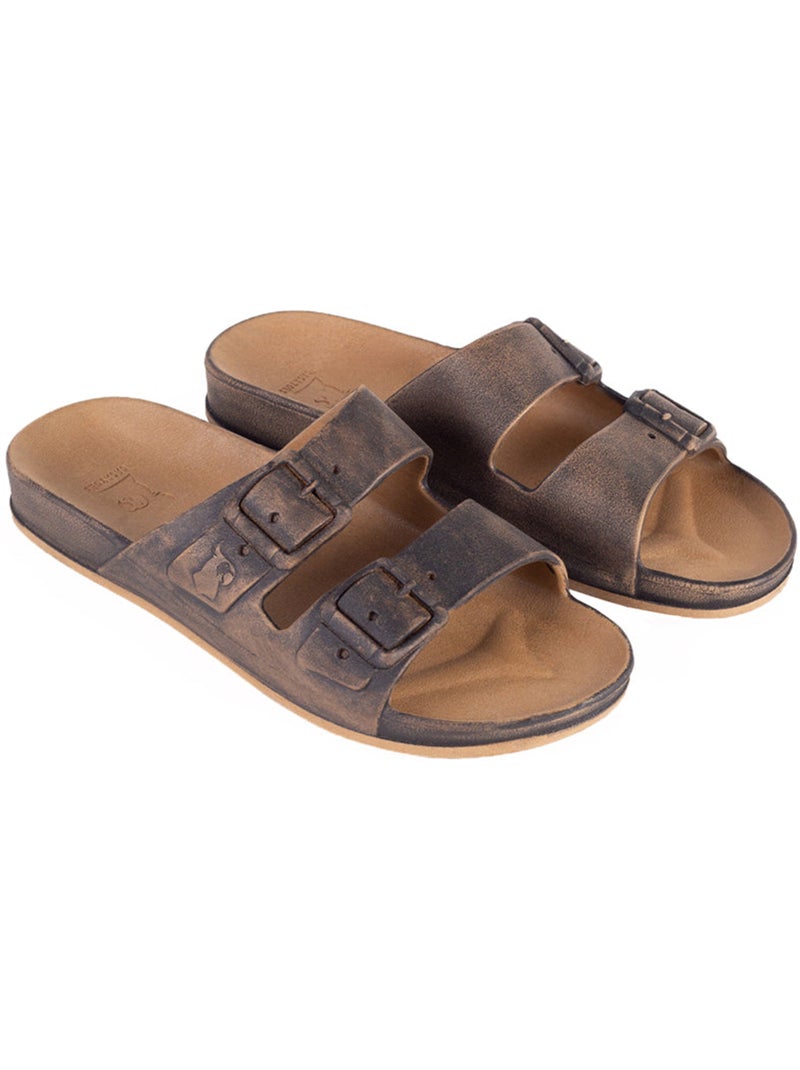 Sandales plates Femme Camel - Kiabi