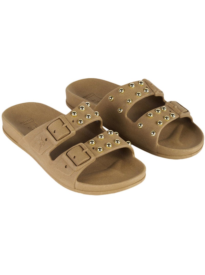 Sandales plates Femme Camel - Kiabi