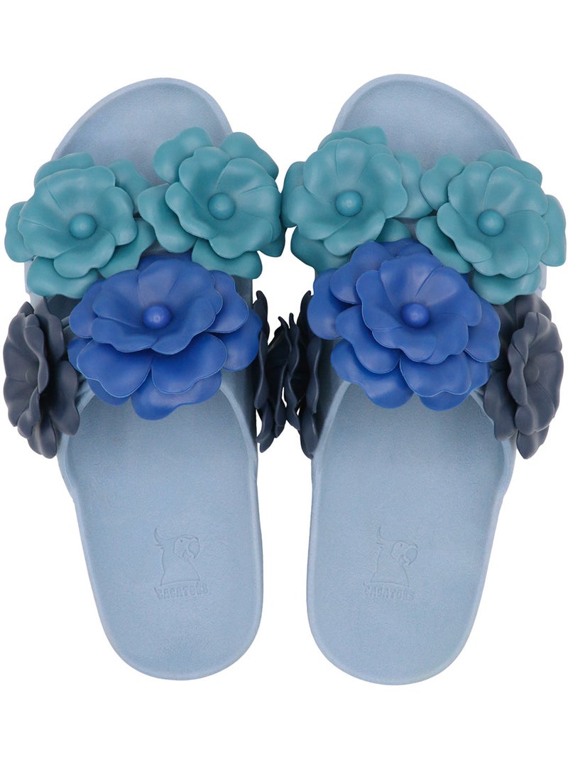 Sandales plates Femme CAMELIA Bleu Multicolore - Kiabi