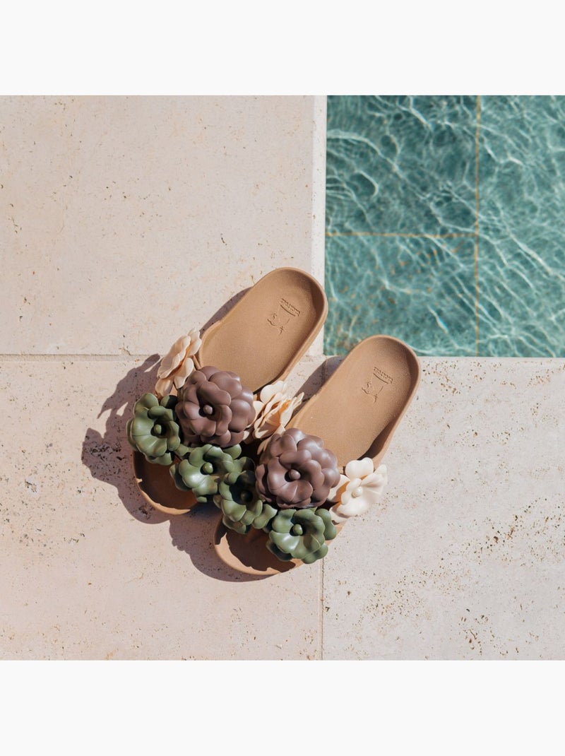 Sandales plates Femme Camel/Multicolore - Kiabi