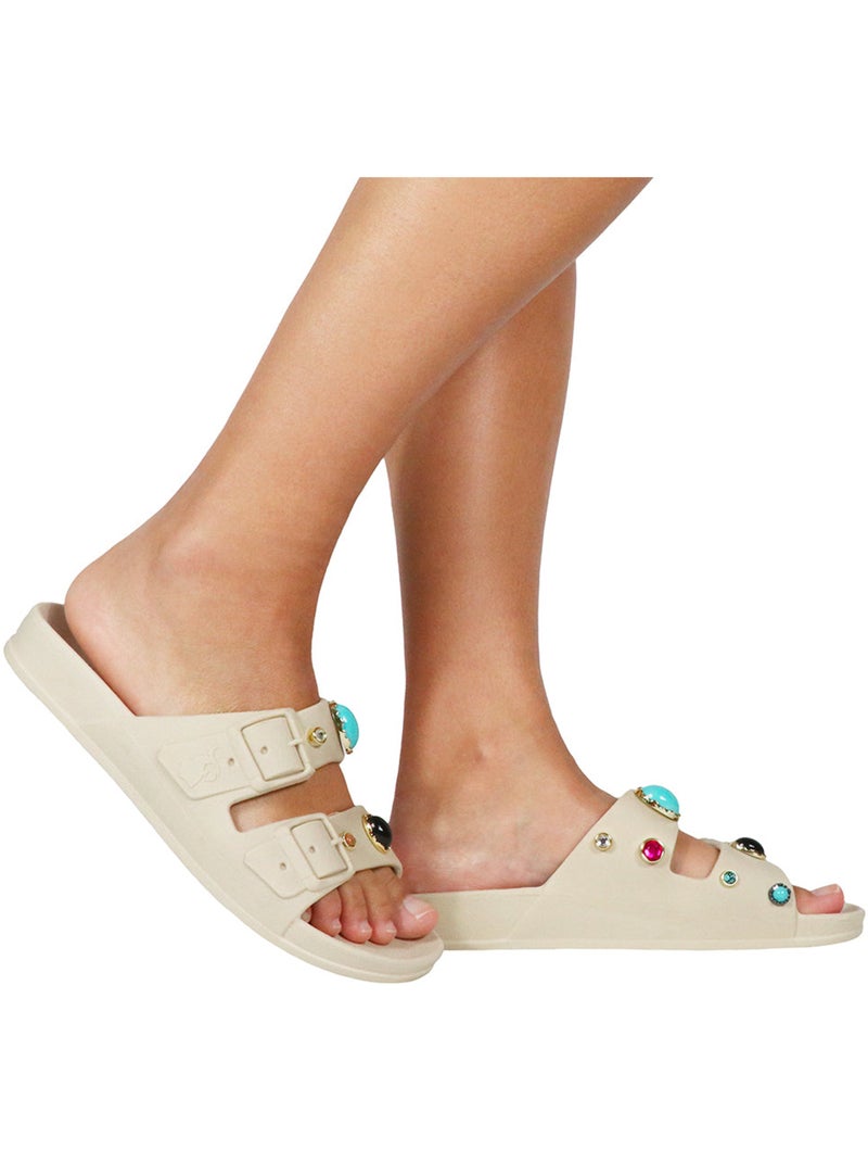 Sandales plates Femme Craie - Kiabi