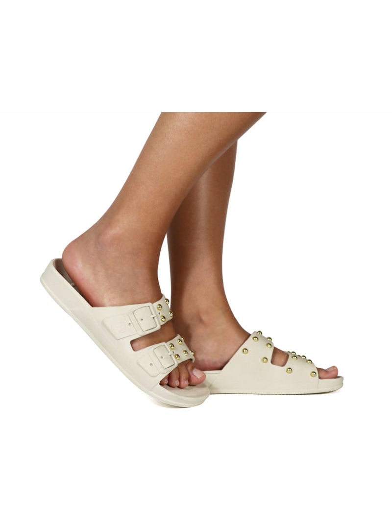 Sandales plates Femme Craie - Kiabi