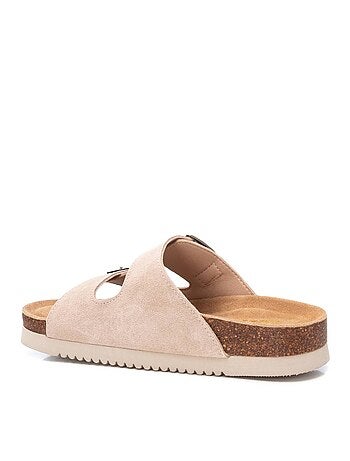 Sandales plates femme en cuir