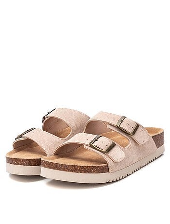 Sandales plates femme en cuir