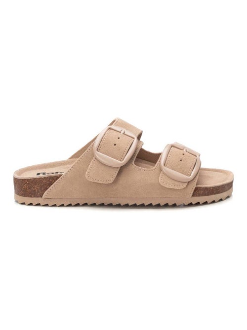Sandales plates femme en cuir - Kiabi