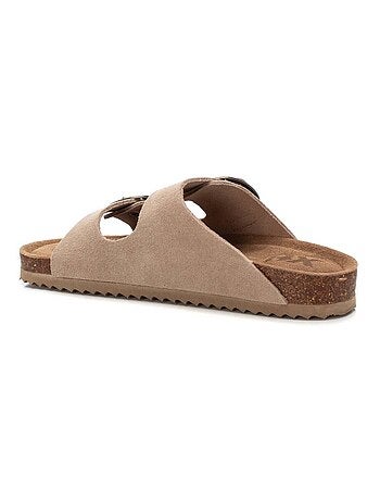 Sandales plates femme en cuir
