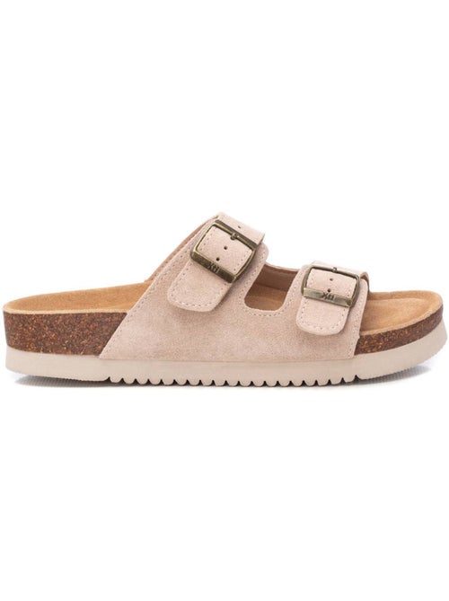 Sandales plates femme en cuir - Kiabi Sandales plates femme en cuir - Kiabi