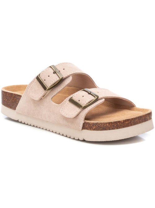 Sandales plates femme en cuir - Kiabi Sandales plates femme en cuir - Kiabi