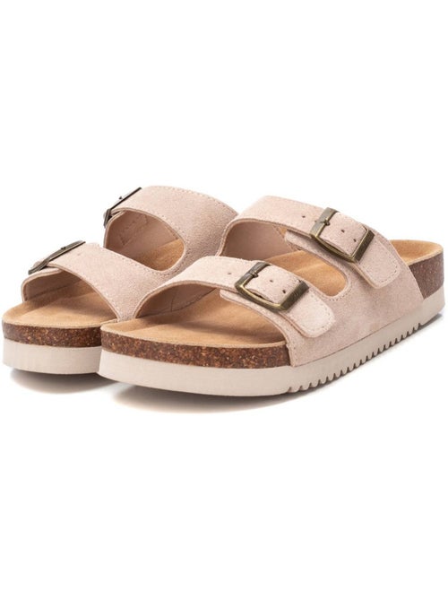 Sandales plates femme en cuir - Kiabi Sandales plates femme en cuir - Kiabi