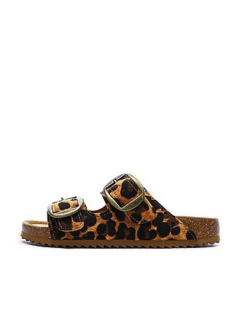 Sandales plates femme en cuir