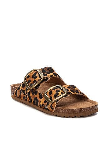 Sandales plates femme en cuir