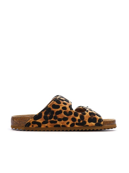 Sandales plates femme en cuir - Kiabi